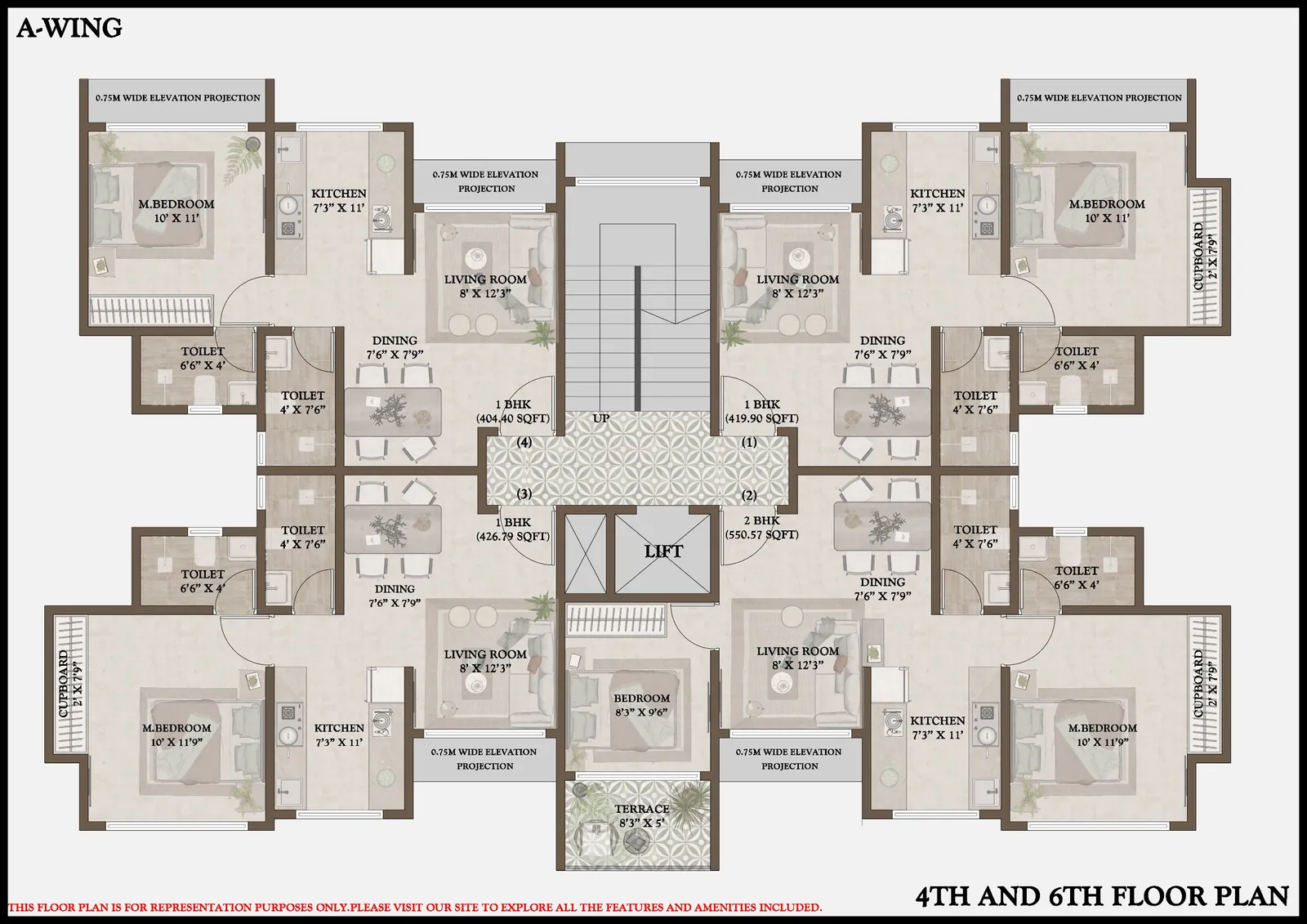4th & 6th Floor Plan